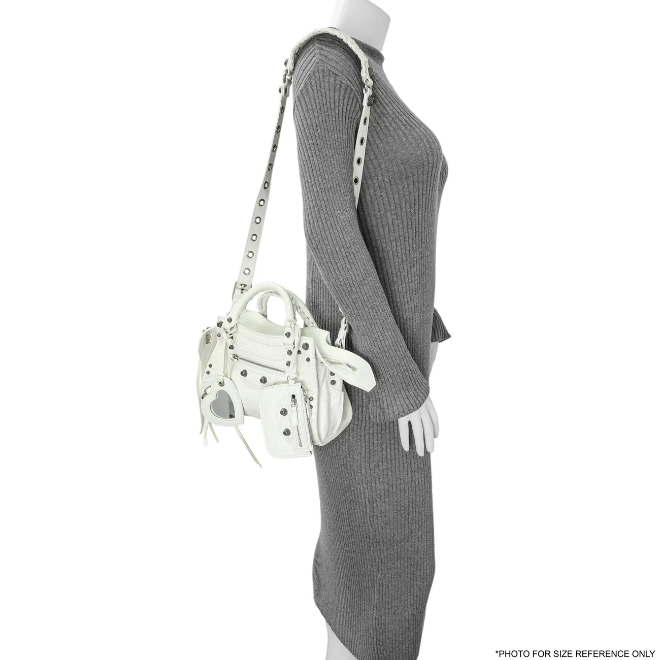 Balenciaga White Agneau Arena Neo Cagole Handbag XS