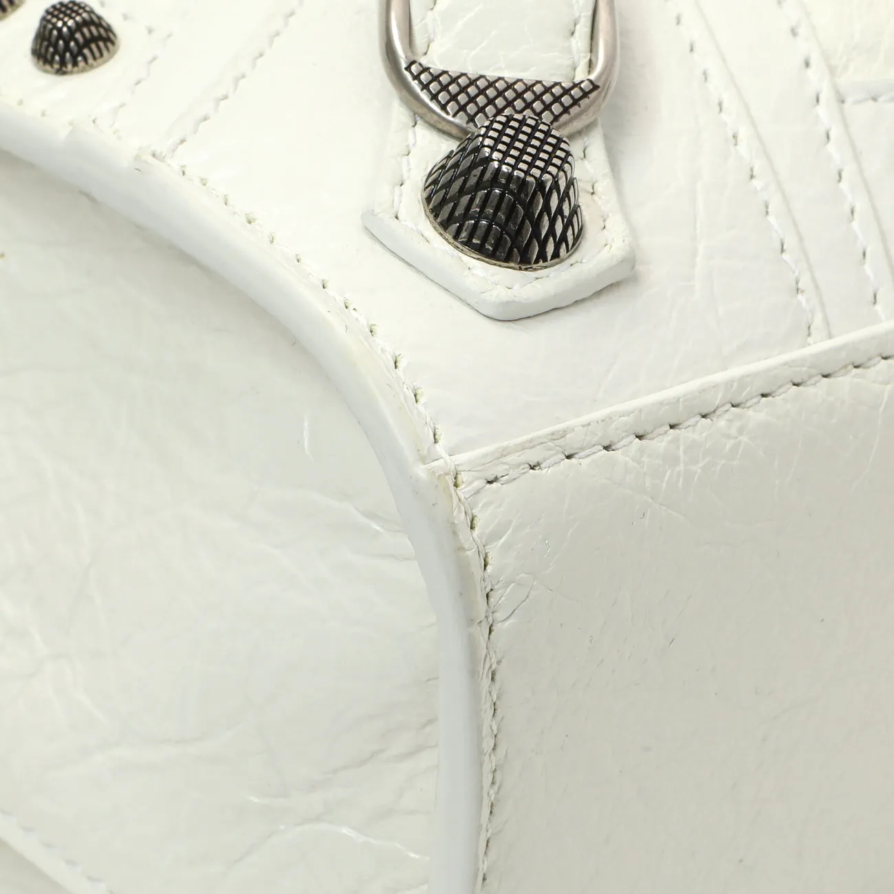 Balenciaga White Agneau Arena Neo Cagole Handbag XS