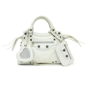 Balenciaga White Agneau Arena Neo Cagole Handbag XS