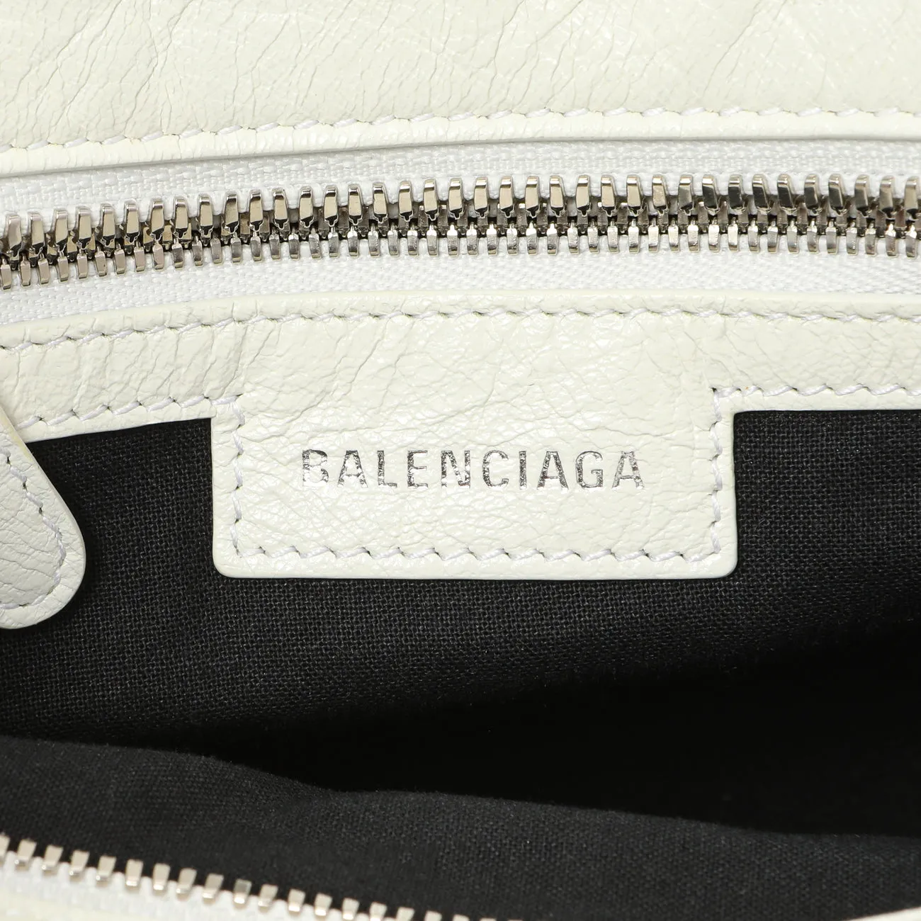 Balenciaga White Agneau Arena Neo Cagole Handbag XS