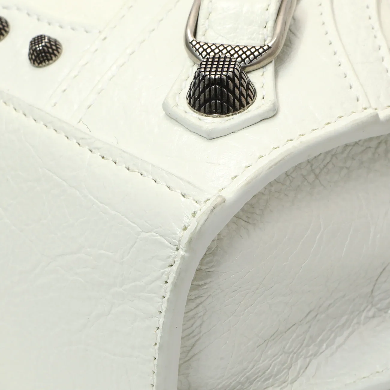 Balenciaga White Agneau Arena Neo Cagole Handbag XS