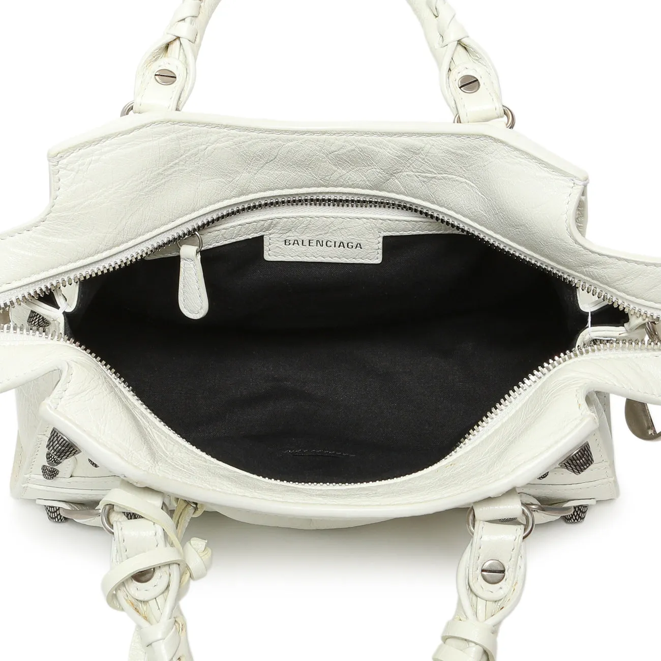Balenciaga White Agneau Arena Neo Cagole Handbag XS