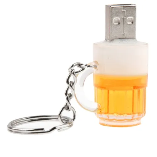 Beer Keychain Style USB Flash Disk with 32GB Memory   Lead Time: 1~3 Days.
