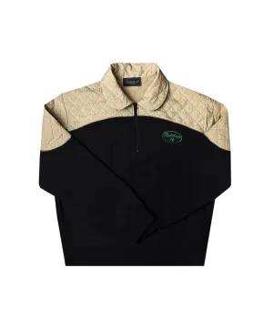 BENECIA 12 Functional Shoulder Color Blocking Fleece Man-to-Man - Black