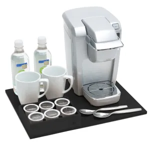 Beverage organizer tray - Black Leatherette