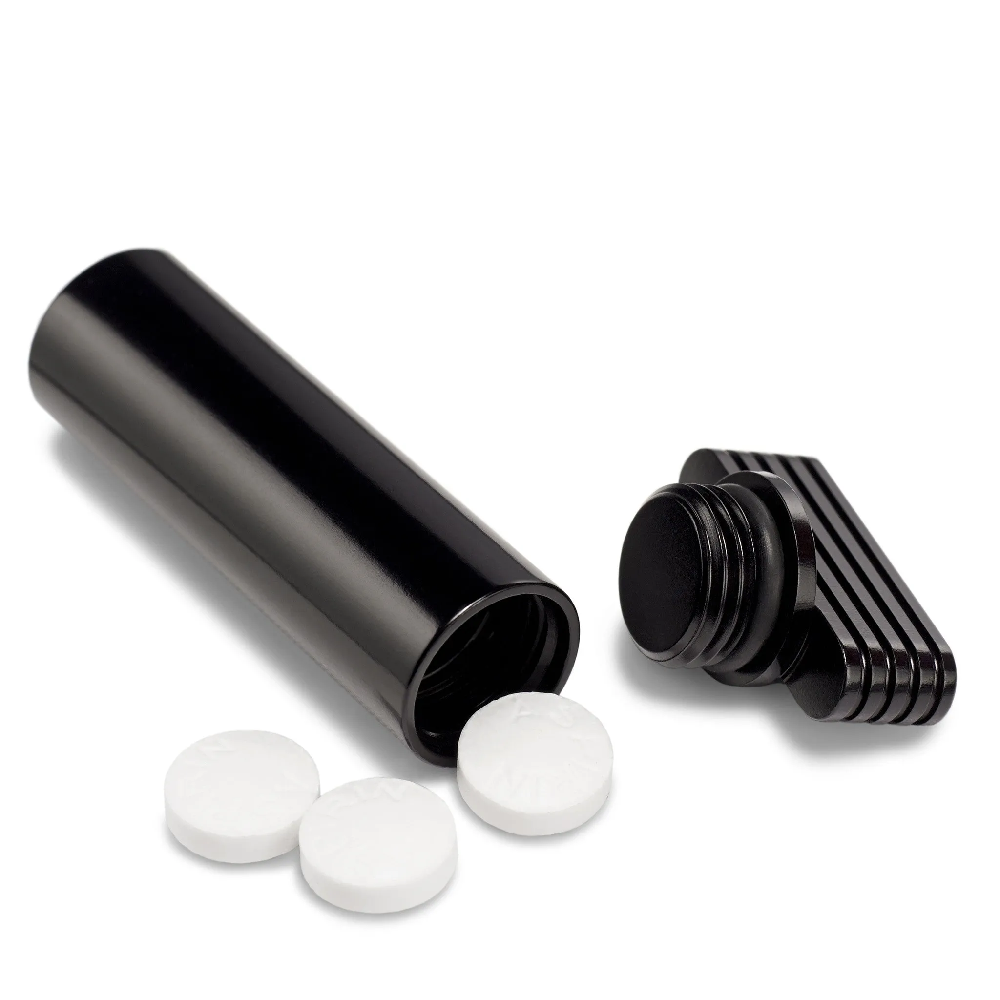 Black Keychain Pill Holder