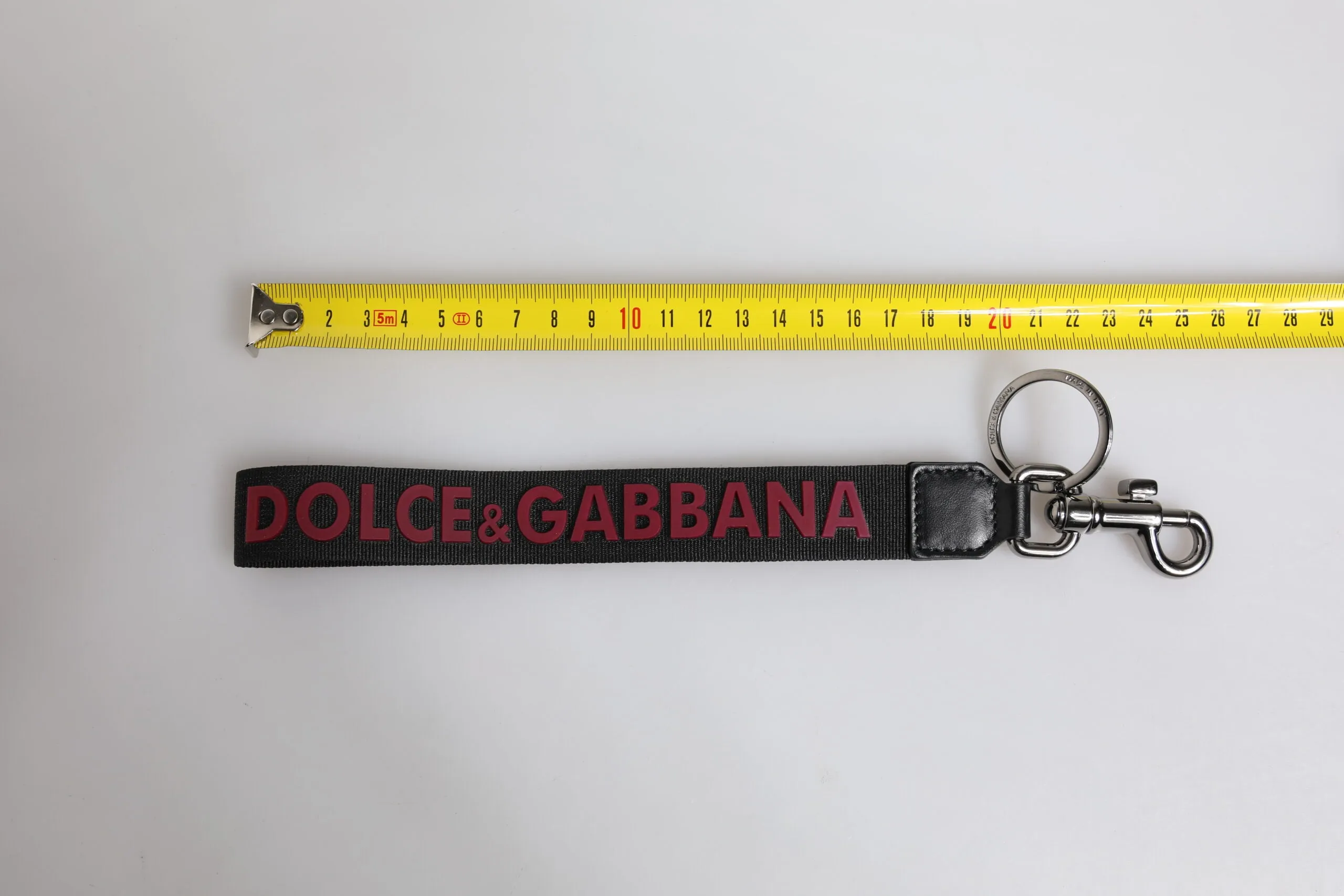 Black Logo Nylon Silver Brass Men Holder Keychain Keyring