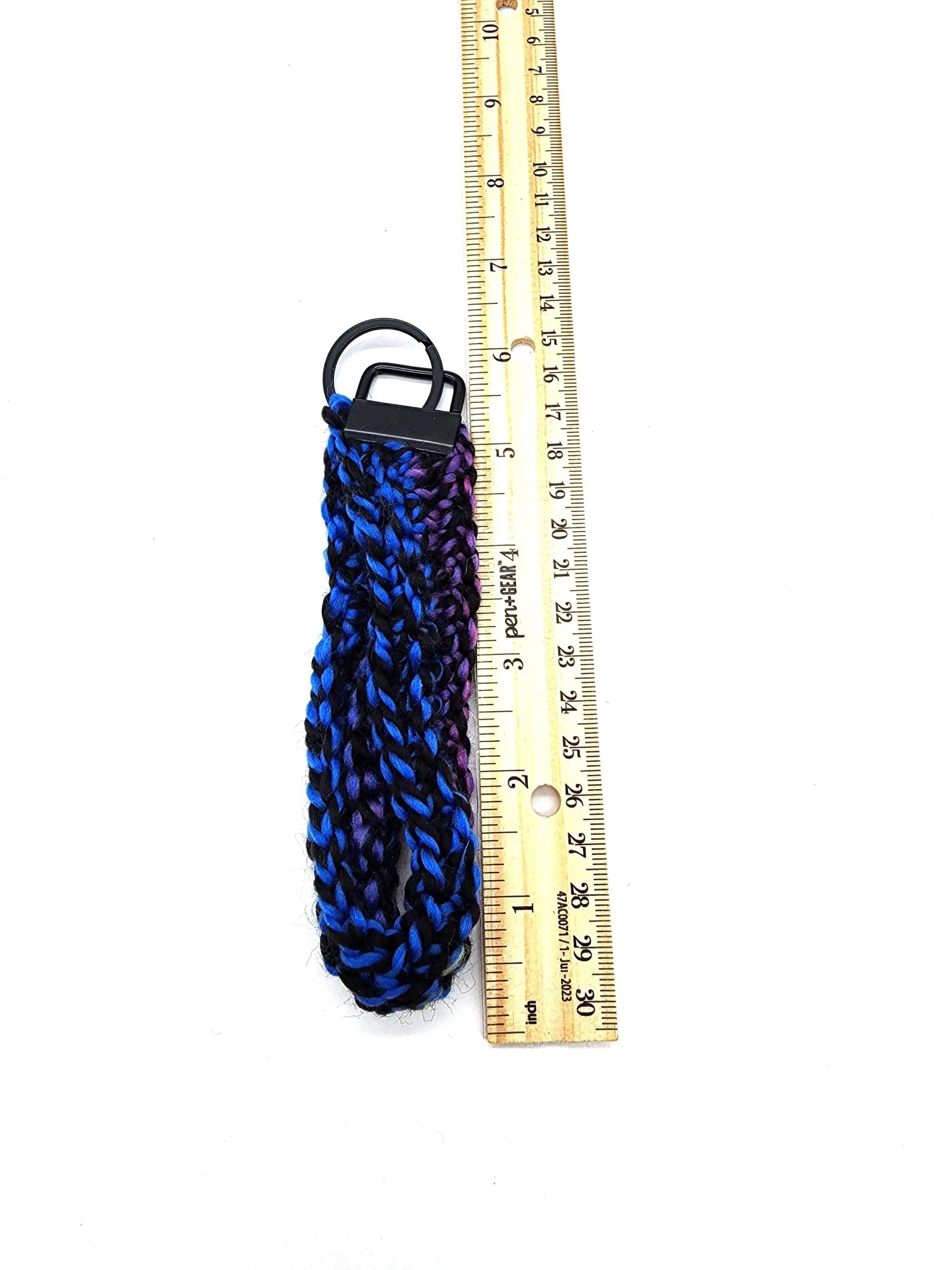 Blue Black Purple Key Fob Wristlet