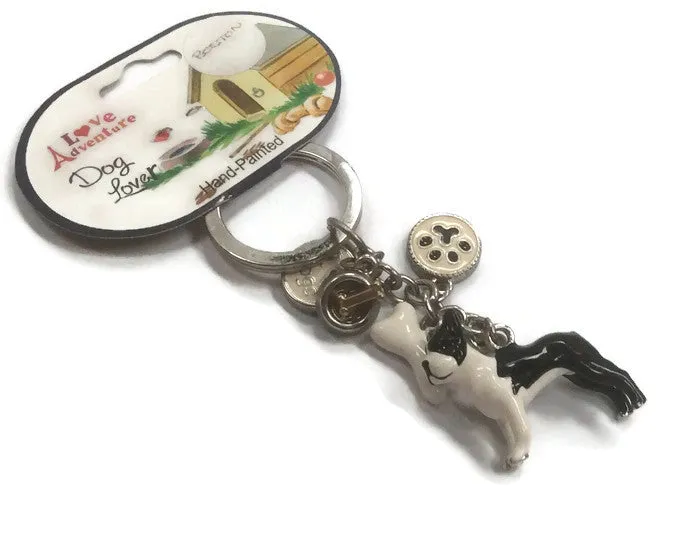 Boston terrier dog breed 3D keyring