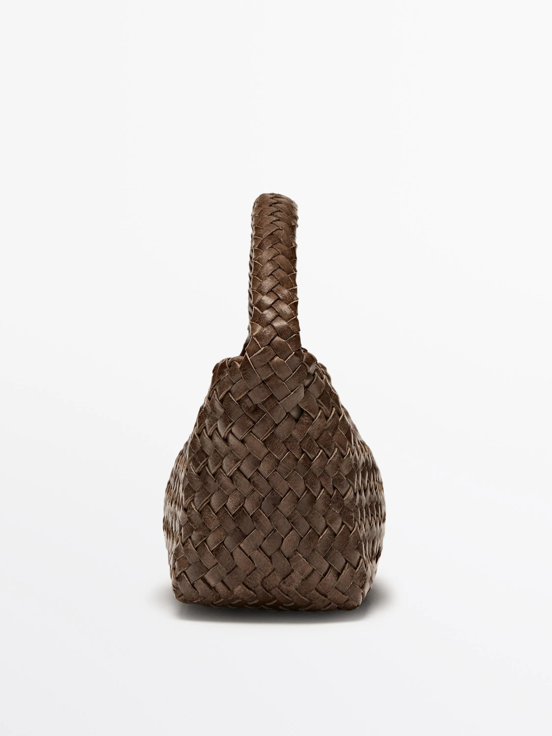 Braided nappa leather crossbody bag