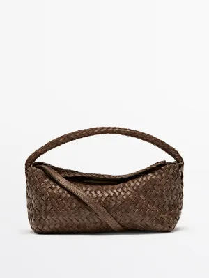Braided nappa leather crossbody bag