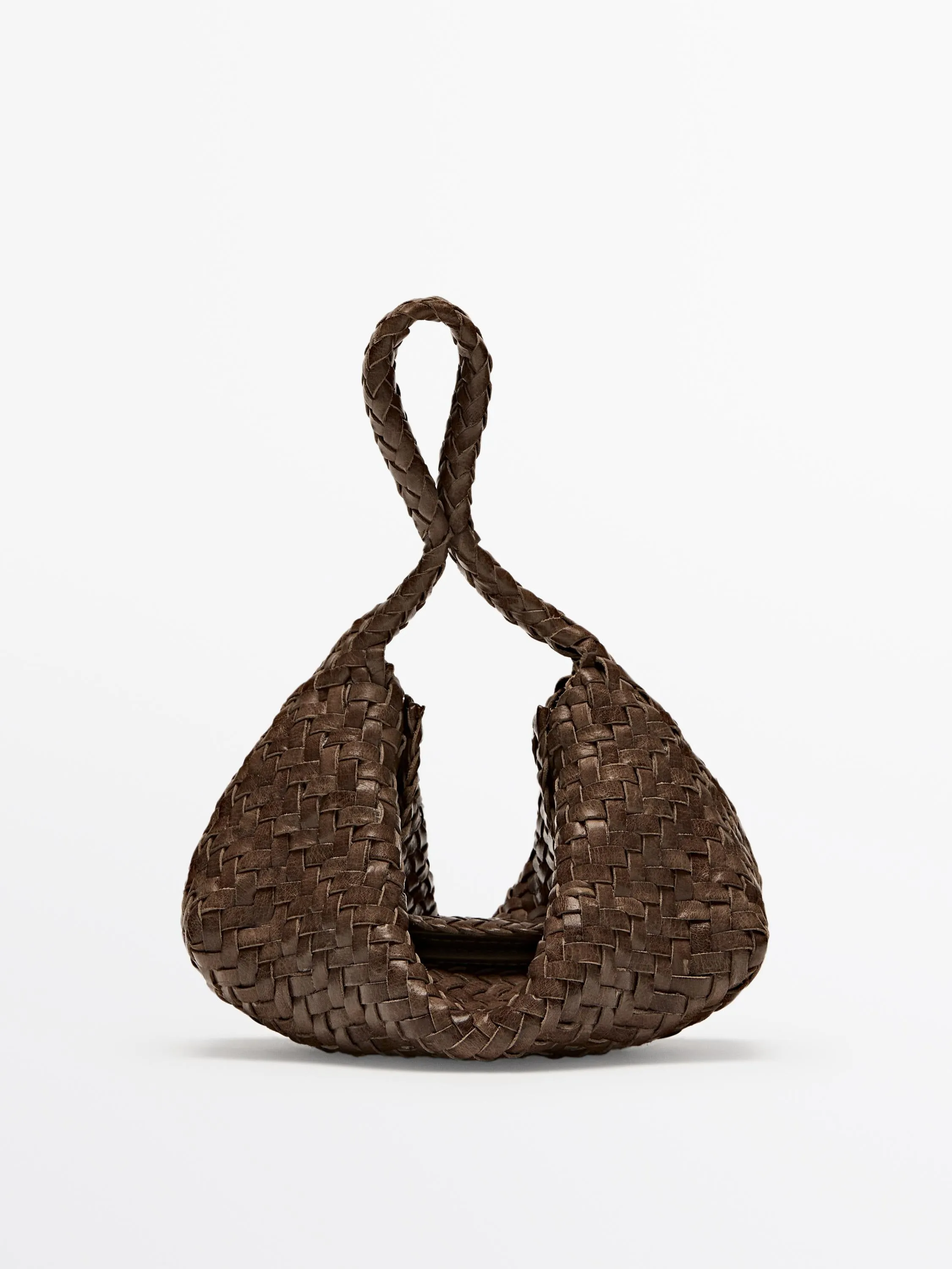Braided nappa leather crossbody bag