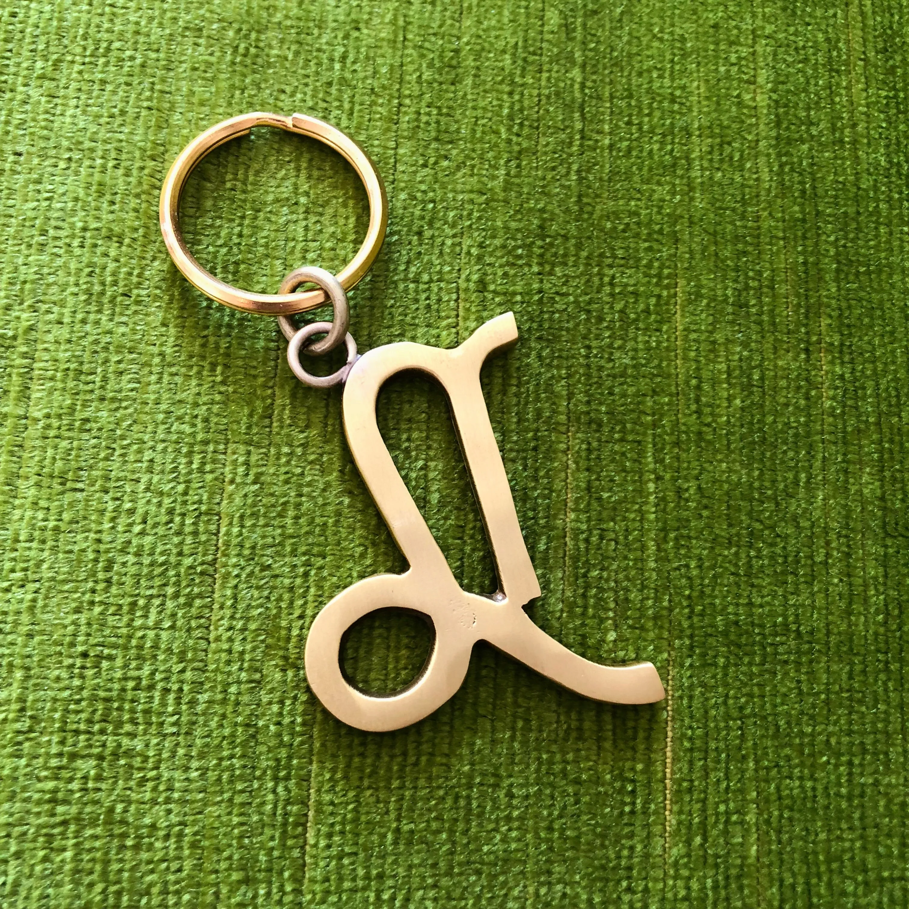 Brass Zodiac Key Ring Capricorn