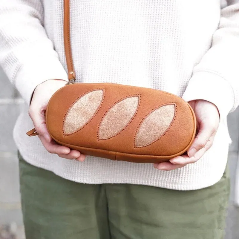 Bread Shape Large Canvas Makeup Bag
