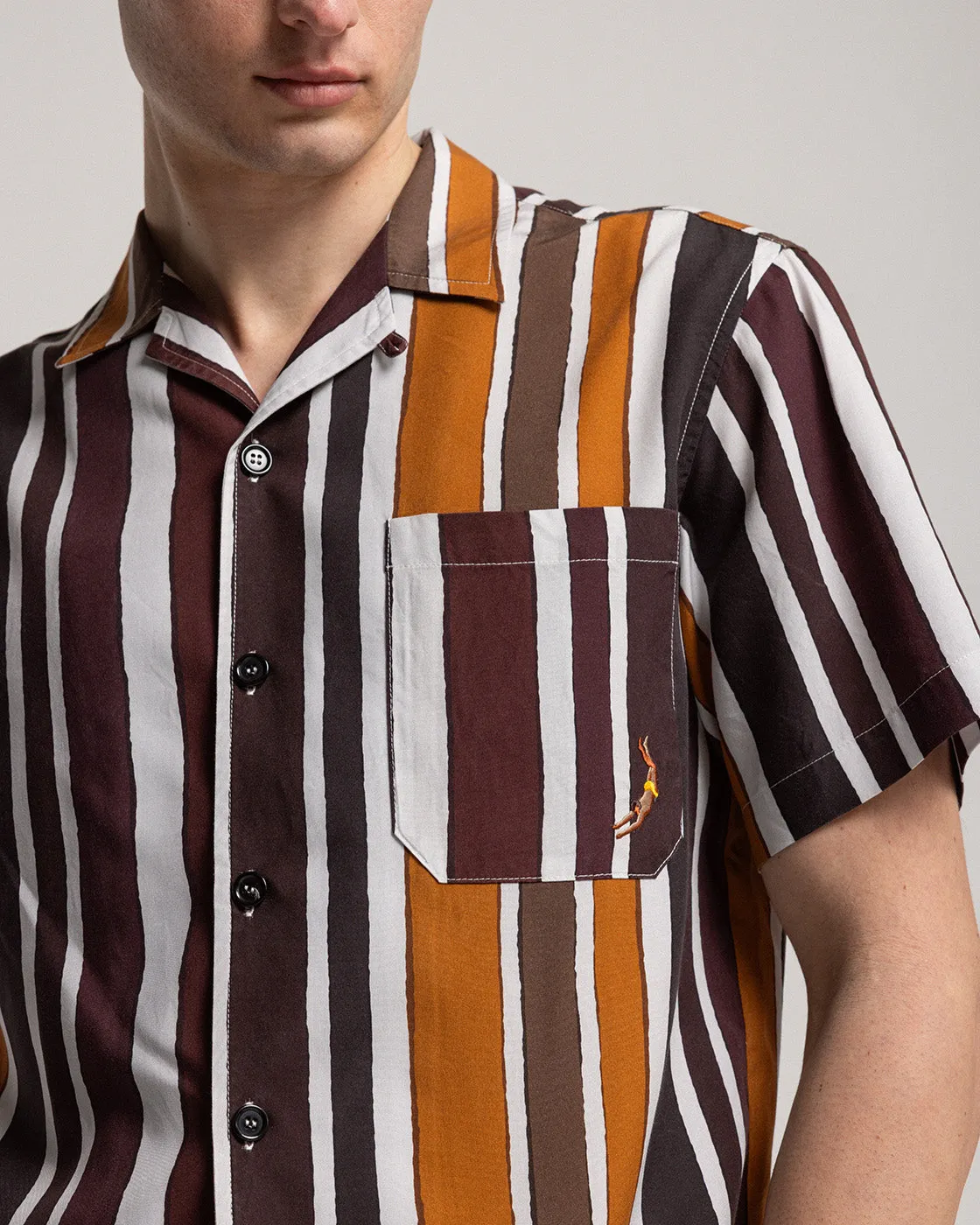 Brown Baiadera Short Sleeve Shirt