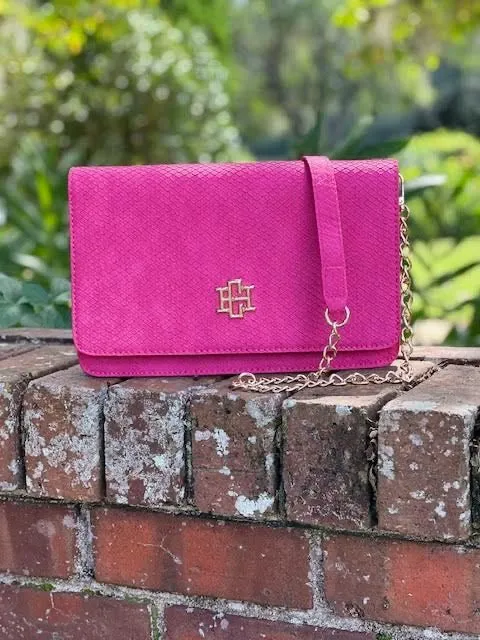BRYN CLUTCH/CROSSBODY-FUSCHIA