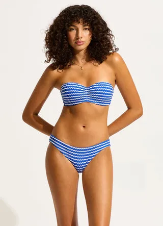 Bustier Bandeau Mesh Effect Azure