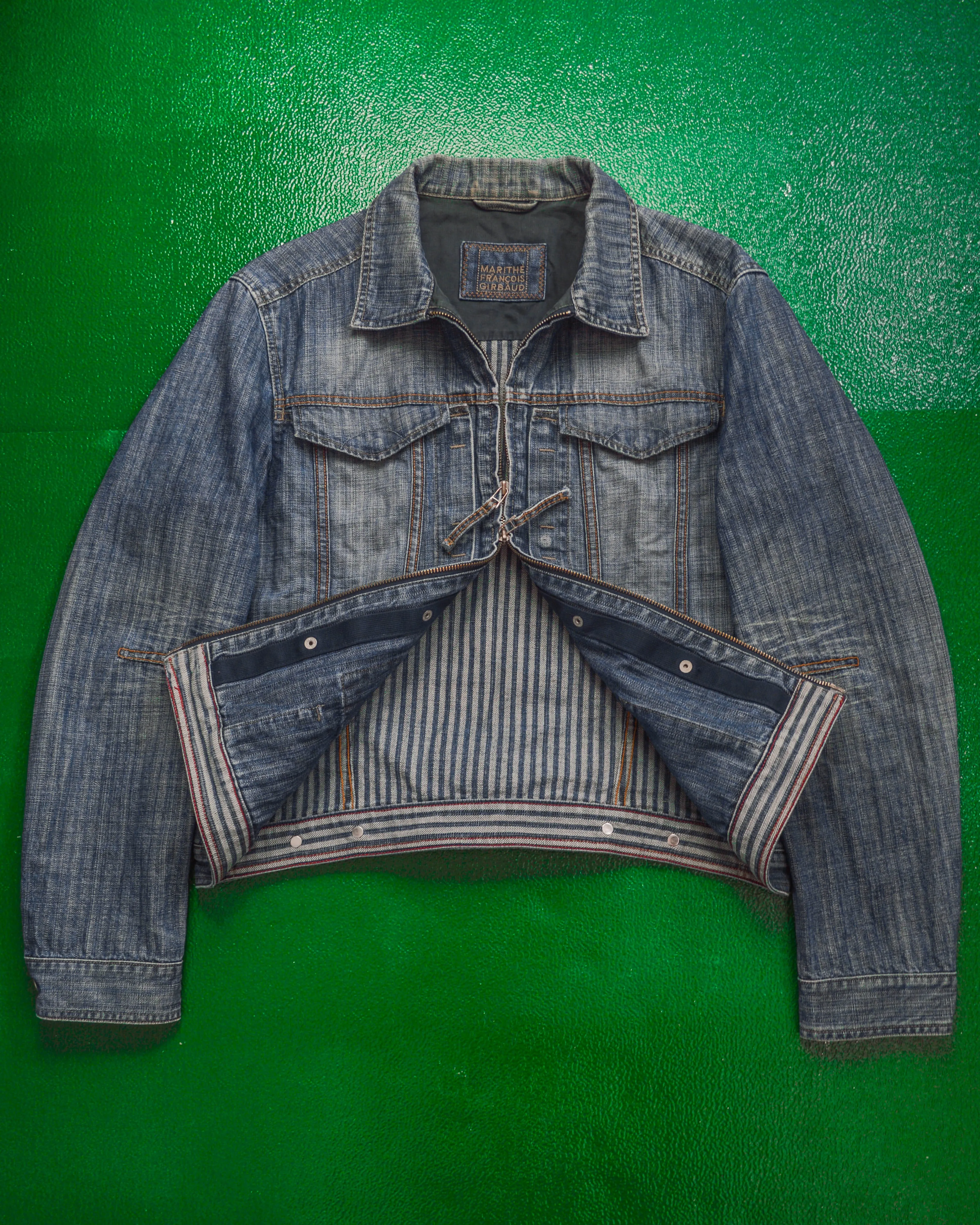 Butterfly Striped Denim Jacket (~M~)