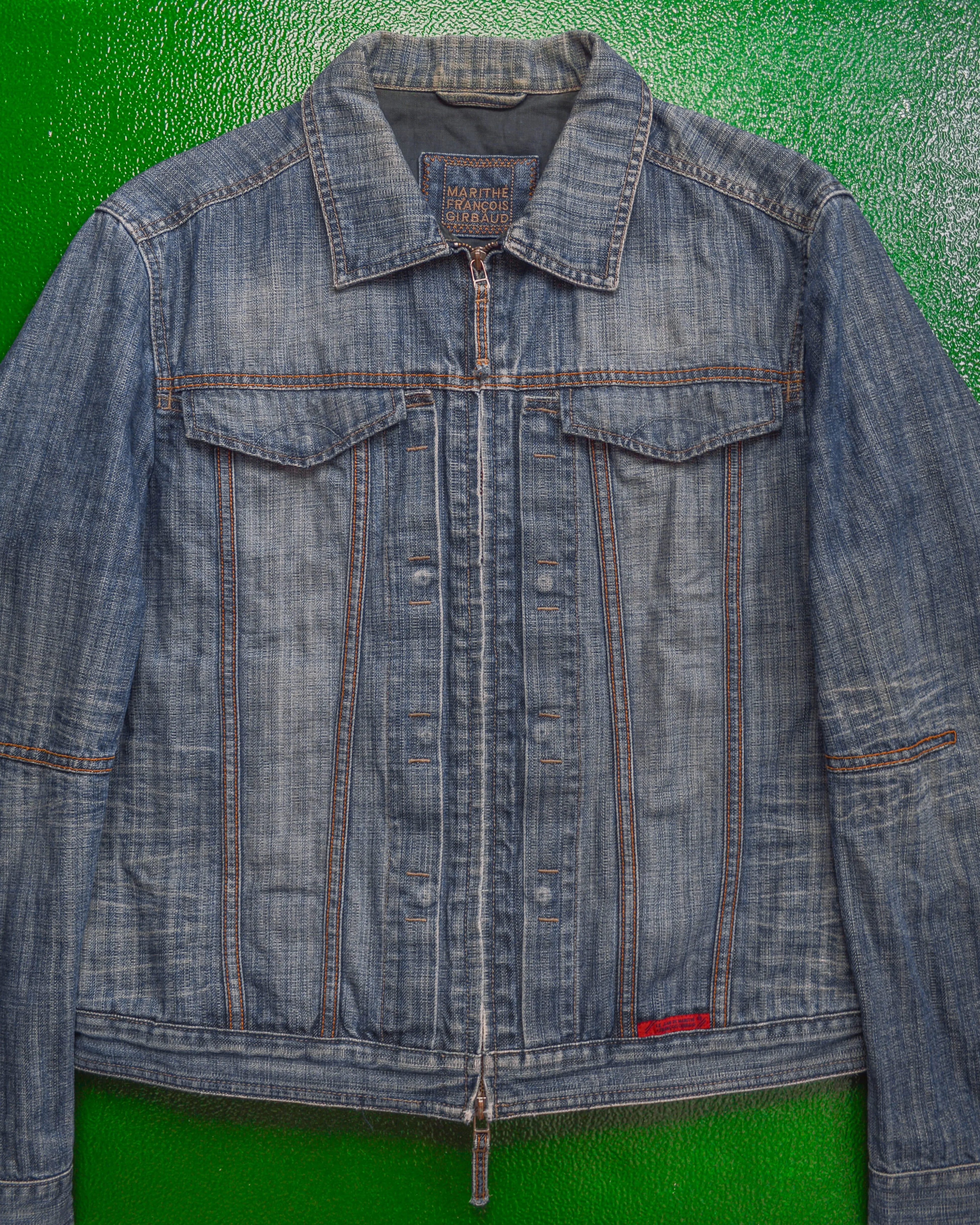 Butterfly Striped Denim Jacket (~M~)