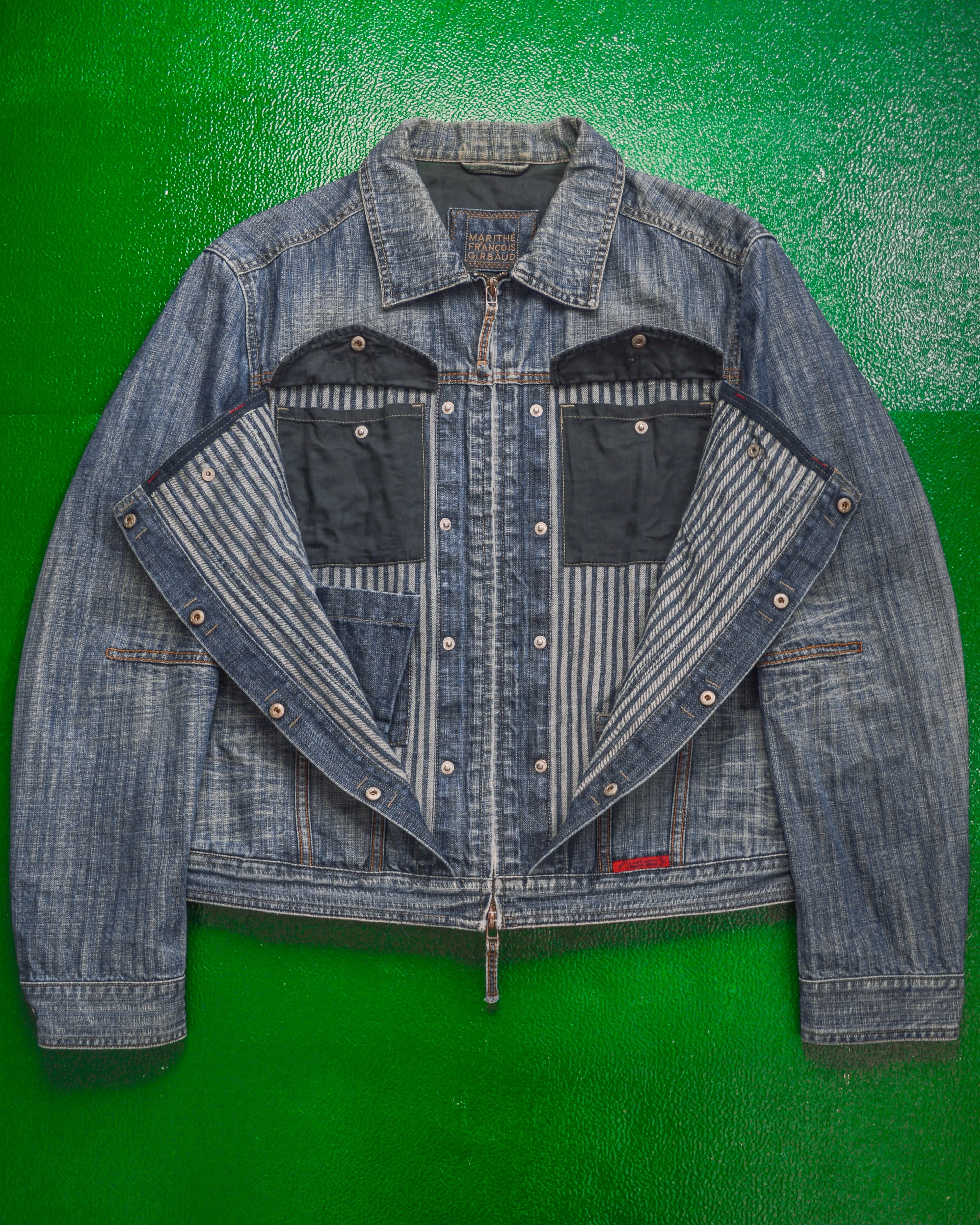 Butterfly Striped Denim Jacket (~M~)
