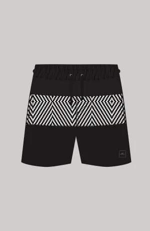 Cali Block 15'' Badehose | Black & White SNSC