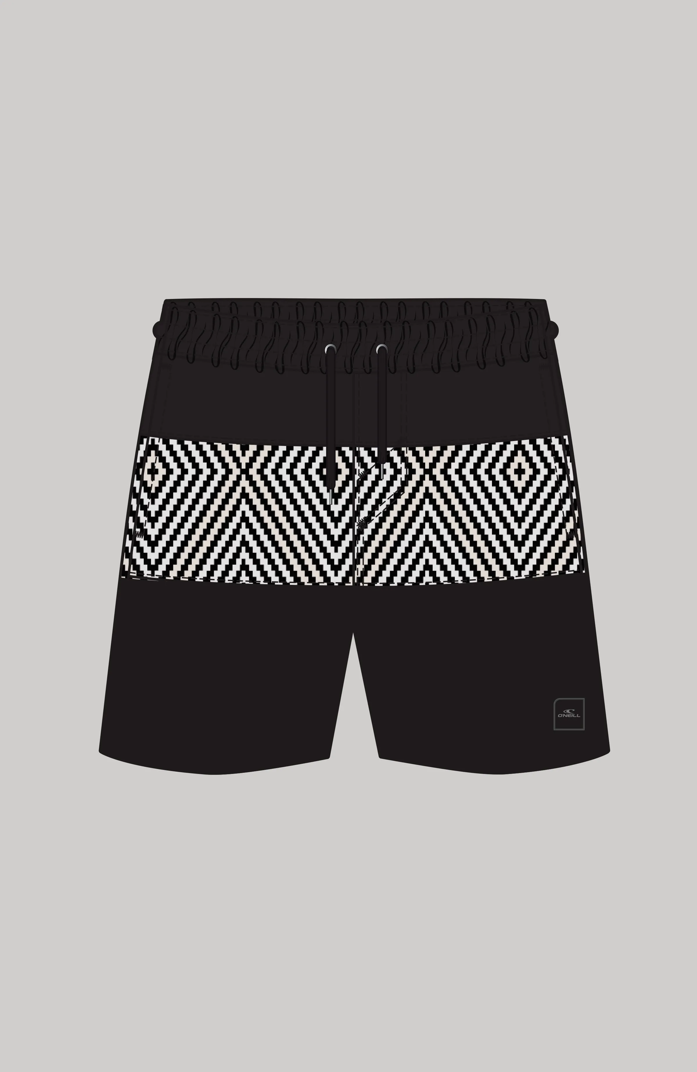 Cali Block 15'' Badehose | Black & White SNSC