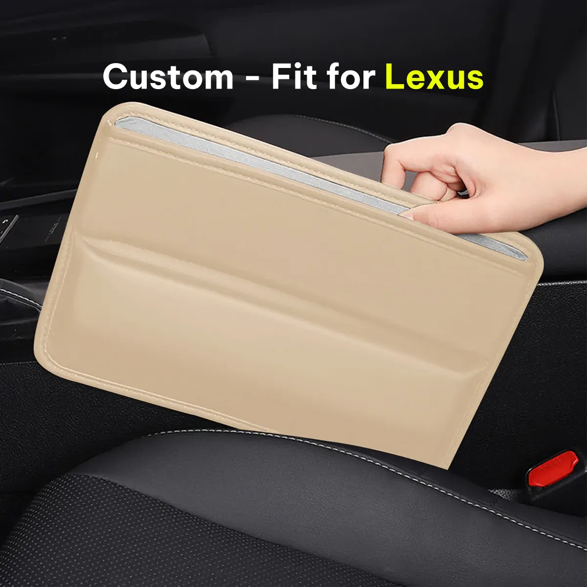 Car Seat Gap Filler Organizer, Custom-Fit For Car, Multifunctional PU Leather Console Side Pocket Organizer for Cellphones, Cards, Wallets, Keys WAFJ226