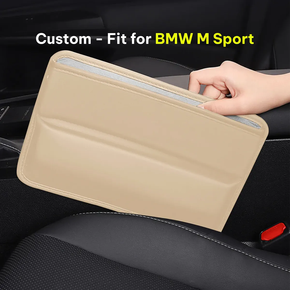 Car Seat Gap Filler Organizer, Custom-Fit For Car, Multifunctional PU Leather Console Side Pocket Organizer for Cellphones, Cards, Wallets, Keys WAKO226
