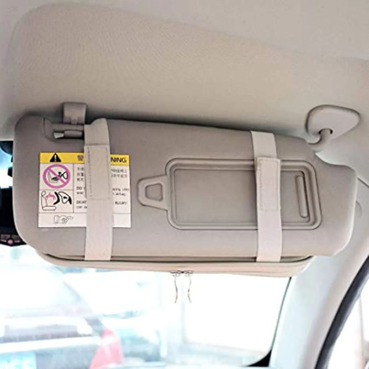 Car Sun Visor Organizer Truck SUV Sun Visor Storage Pocket PU Leather Pouch Holder with Multi-Pocket Double Zipper Net Pocket, for Cards Pens Sunglasses Document Newest, Custom Fit For Your Cars