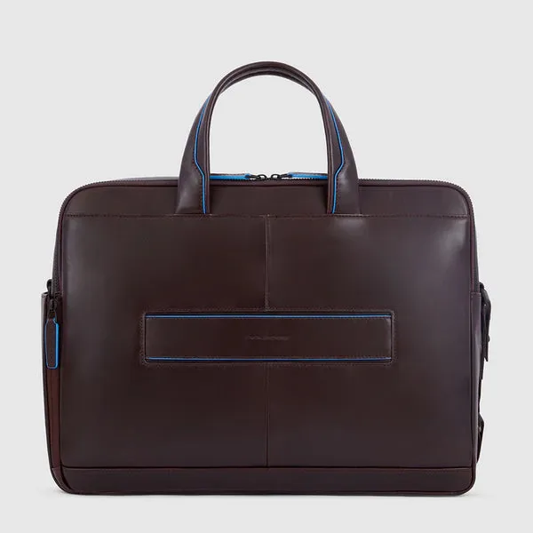 Cartella a 2 Manici Piquadro Blue Square Porta PC e Porta Ipad Pro in Pelle Mogano