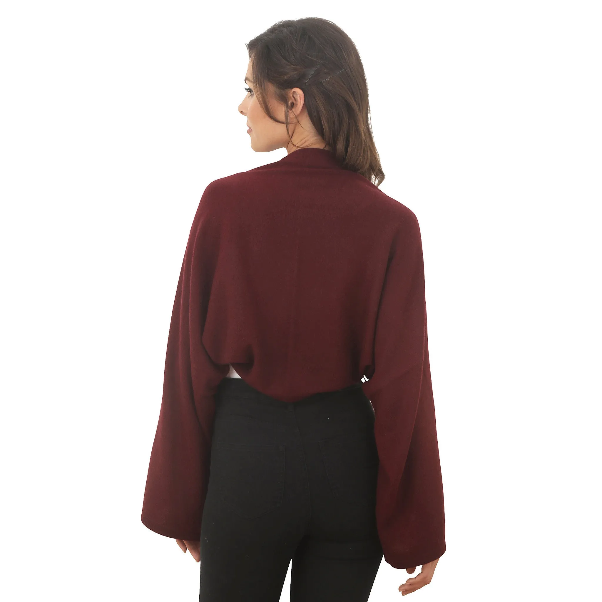 Cashmere Poncho Burgundy