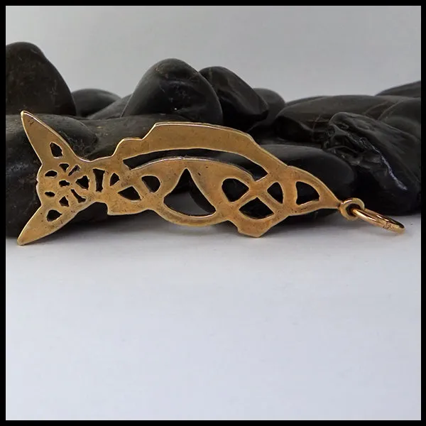 Celtic Fish Key Ring in Bronze