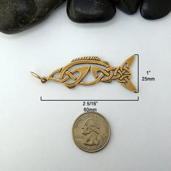 Celtic Fish Key Ring in Bronze