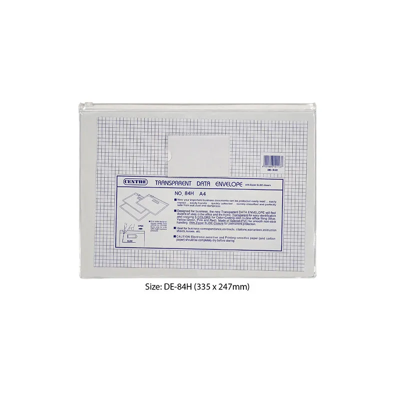 Centre Pvc Zip Bag  A4