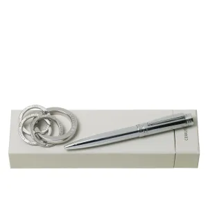 CERRUTI 1881 NPBK209-Set Zoom Classic Silver (ballpoint pen & key ring)