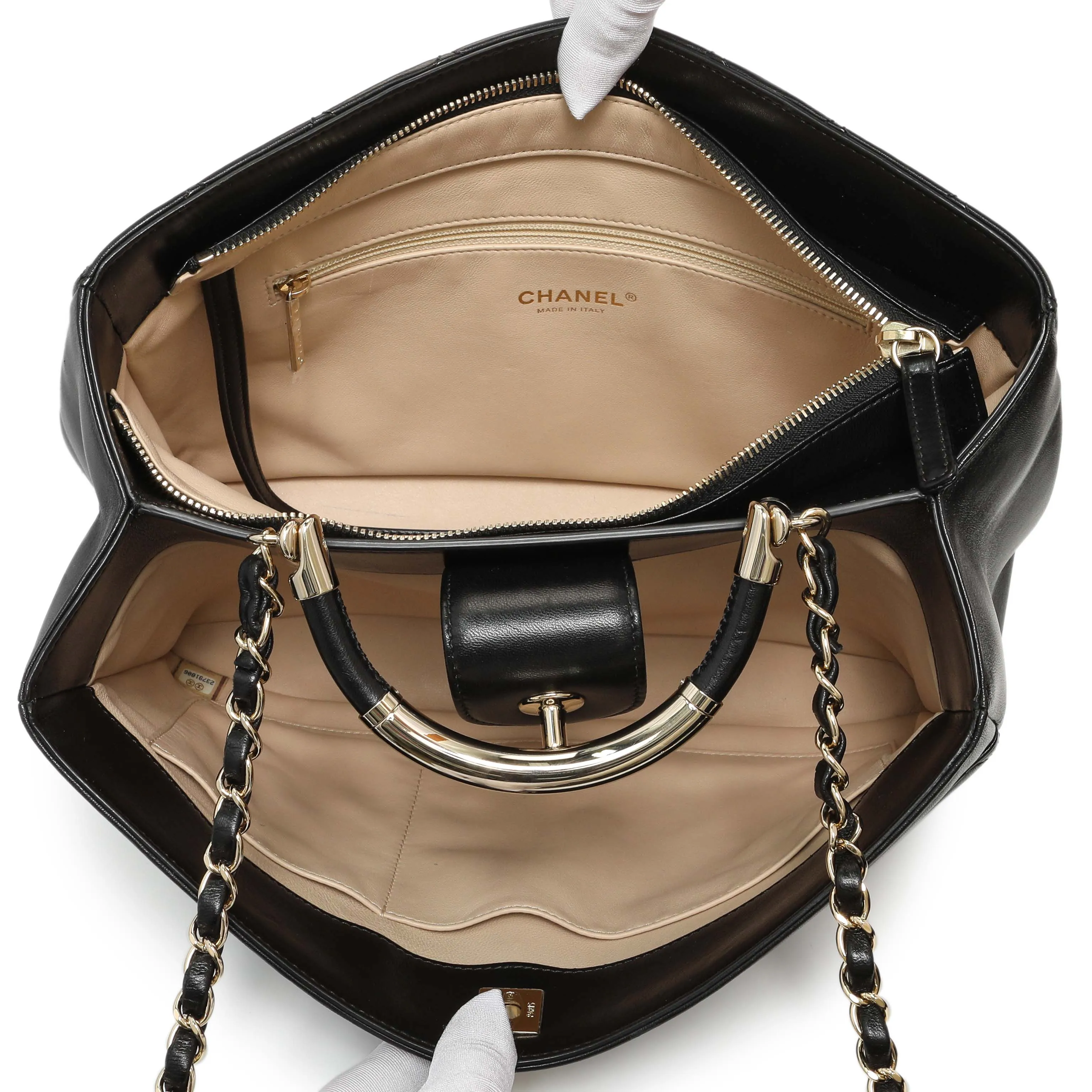 Chanel Black Quilted Lambskin Large Carry Chic Shopping Tote