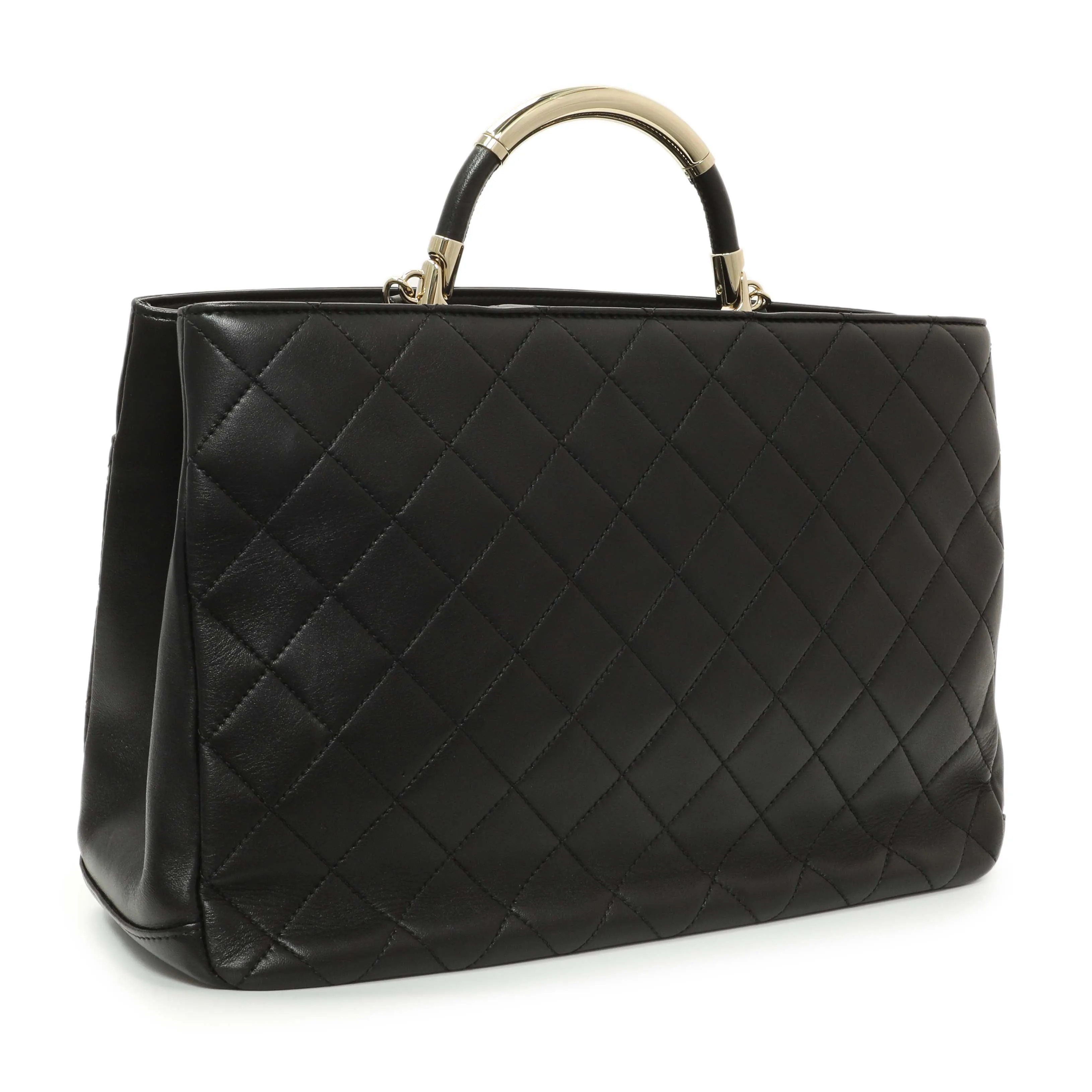 Chanel Black Quilted Lambskin Large Carry Chic Shopping Tote