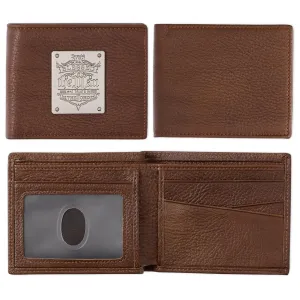 Christian Art Gifts Genuine Leather RFID Wallet for Men with Scripture Blessed Is The Man Jeremiah 17:7 Metal Emblem Multi-purpose Slots Credit Card Holders Quality Classic Brown Leather Bifold Wallet
