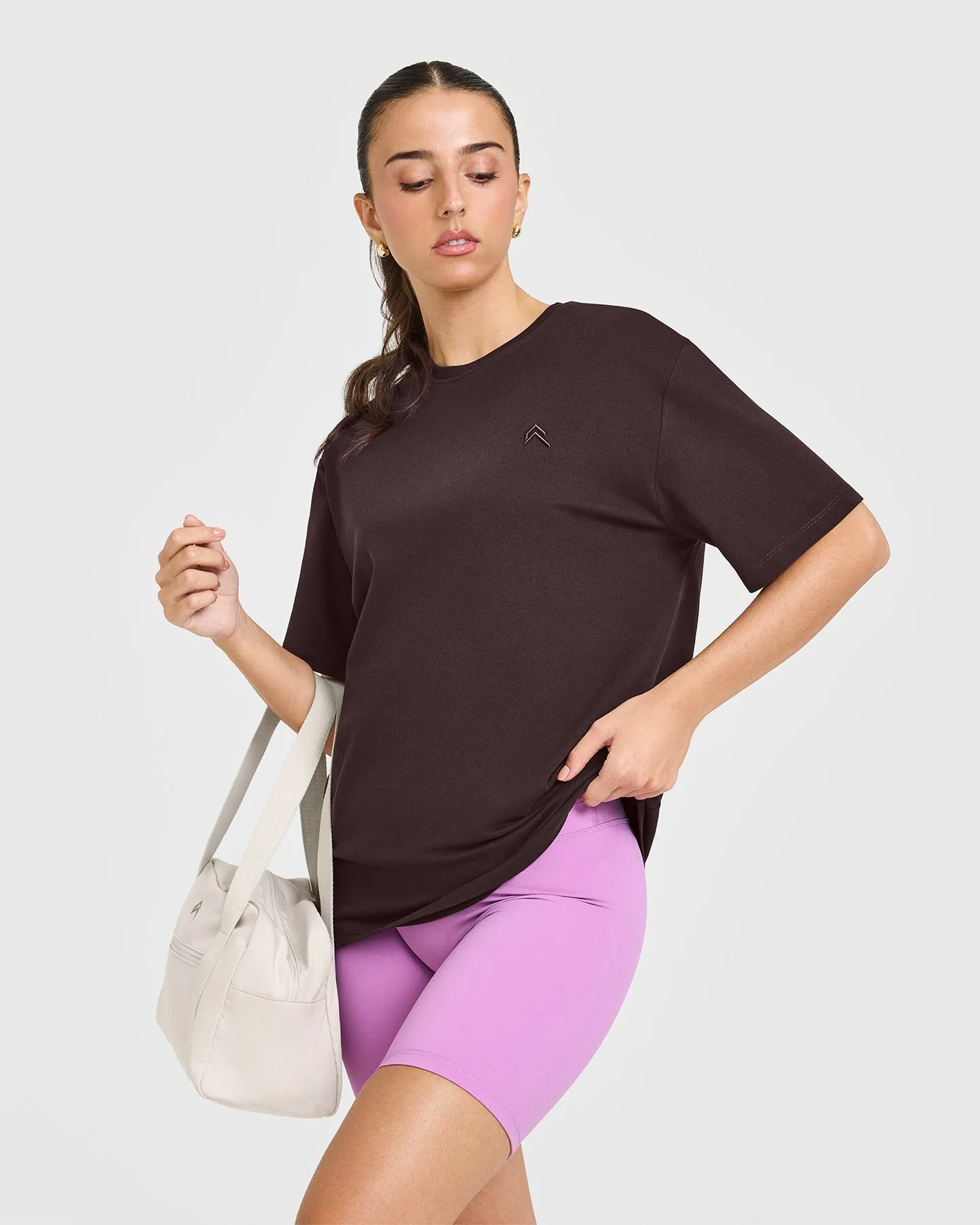 Classic Oversized Lightweight T-Shirt | Plum Brown