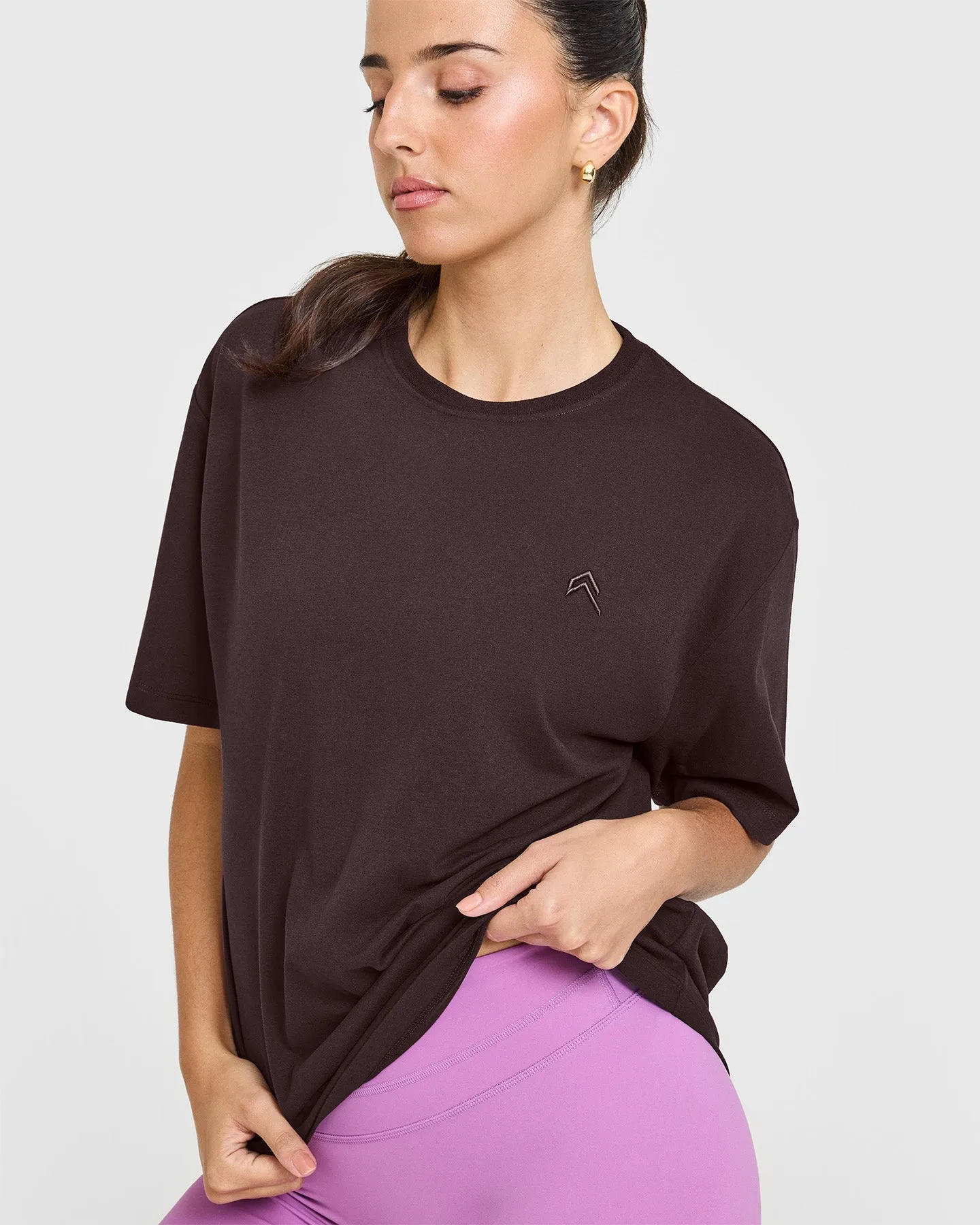 Classic Oversized Lightweight T-Shirt | Plum Brown