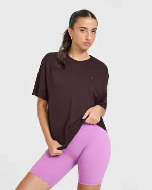 Classic Oversized Lightweight T-Shirt | Plum Brown