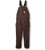 CLR01-36x32-DKB Carhartt Bib Overall Unlined Duck
