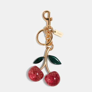 Coach pink Cherry Keychain with Gold-Tone Finish (limited edition)