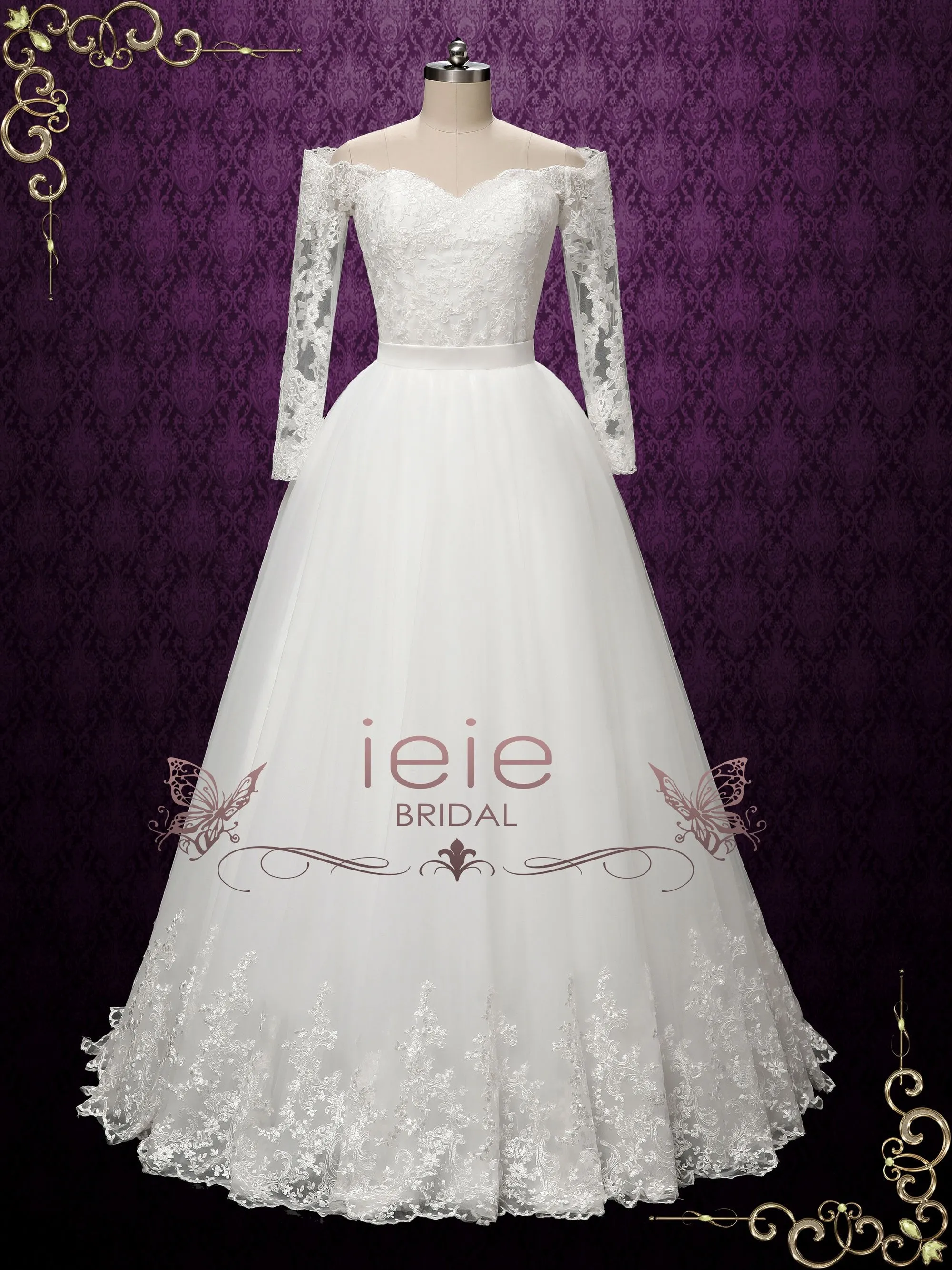 Convertible Lace Wedding Dress with Detachable Skirt | SHELBY