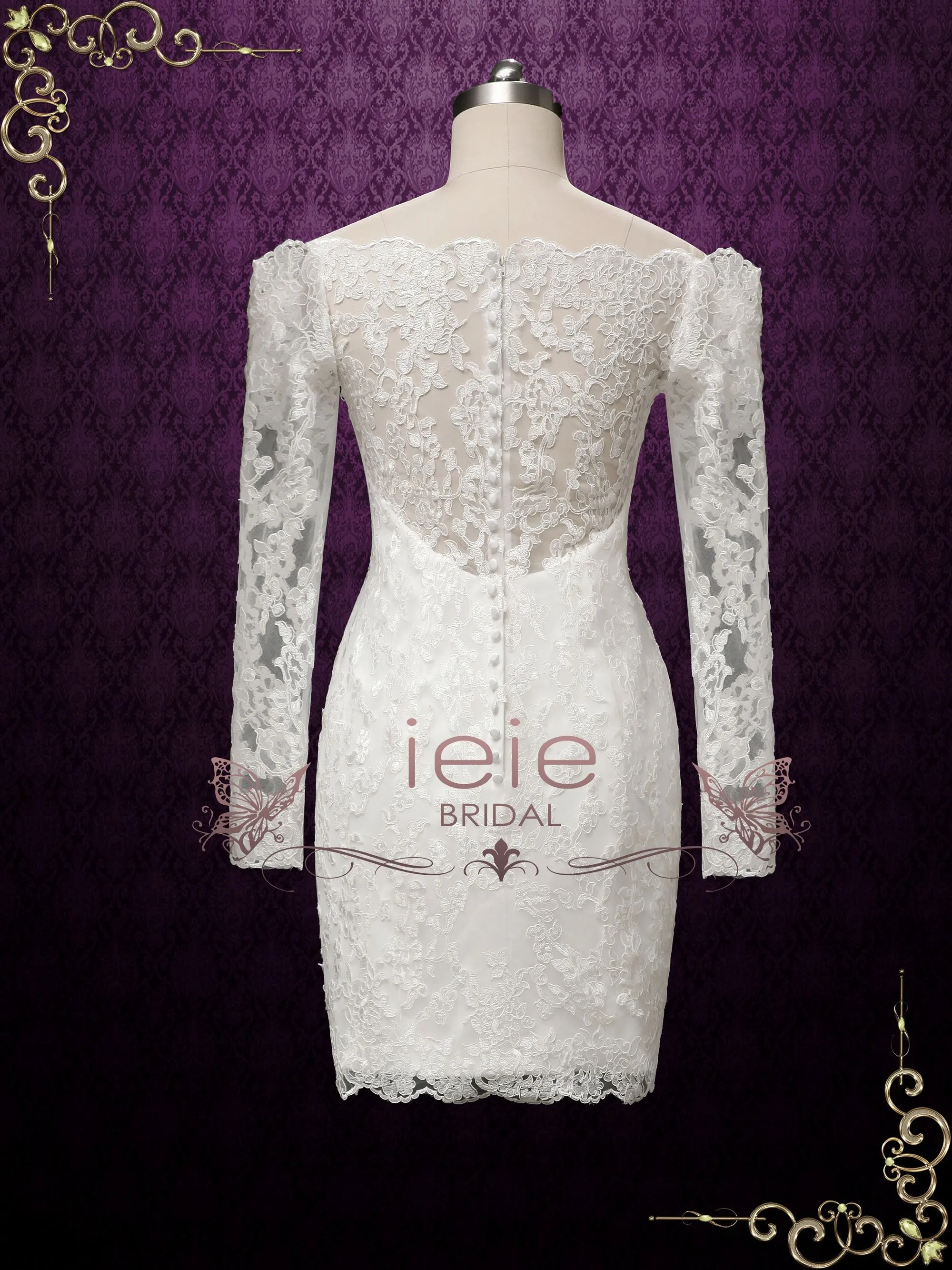 Convertible Lace Wedding Dress with Detachable Skirt | SHELBY