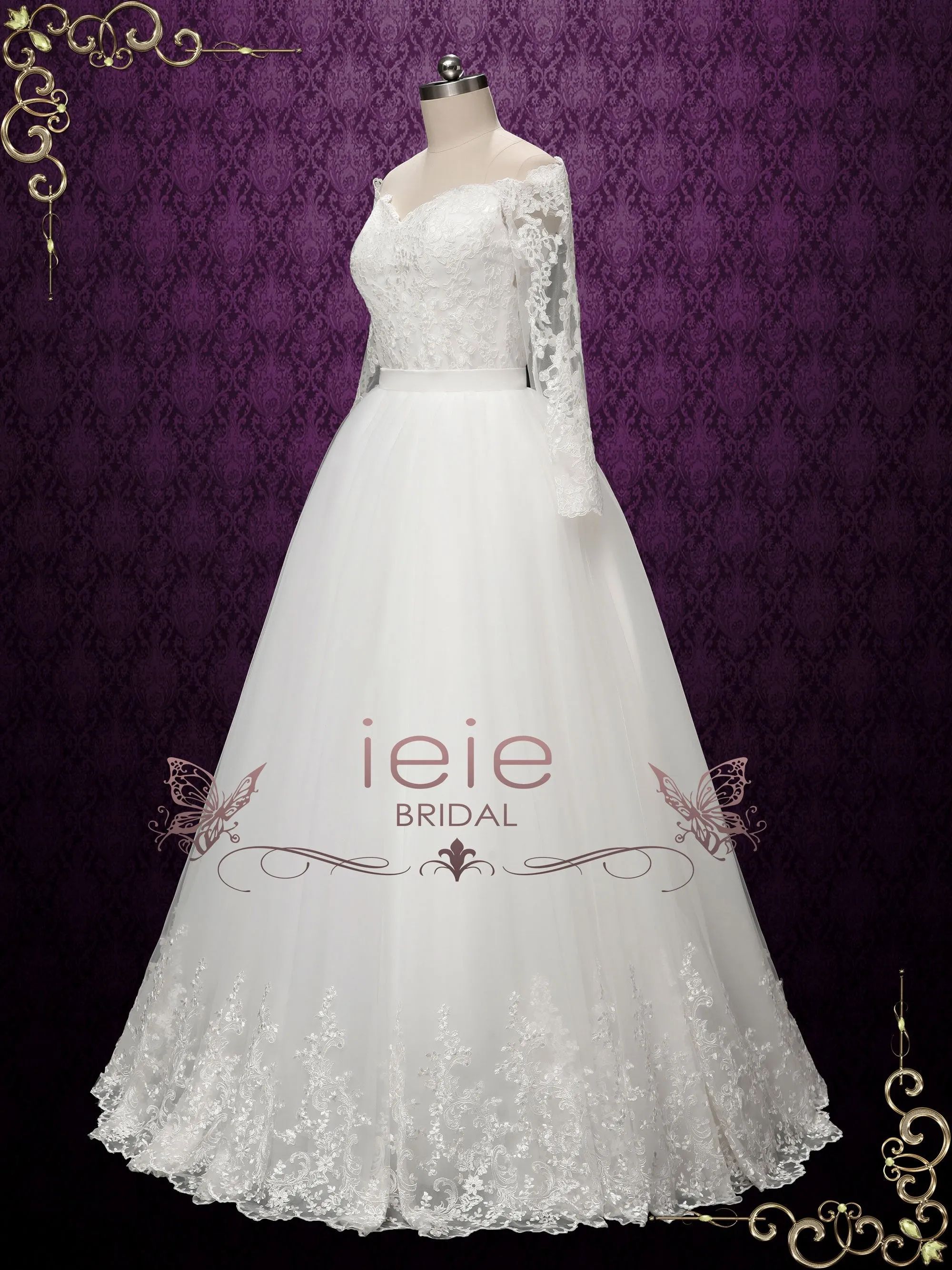 Convertible Lace Wedding Dress with Detachable Skirt | SHELBY