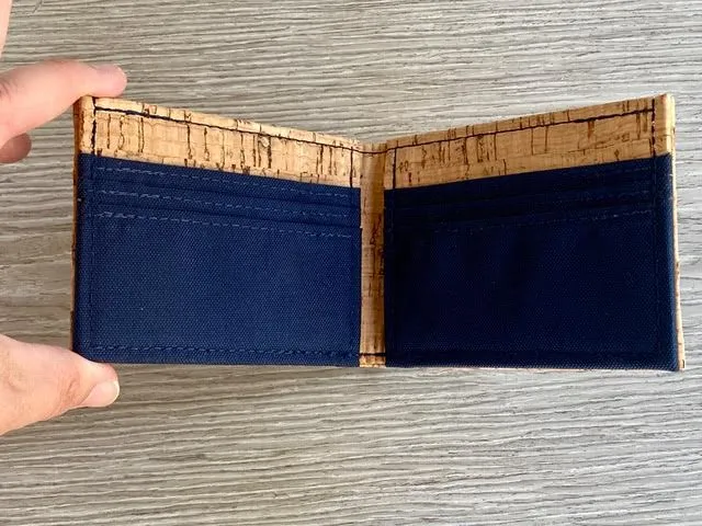 cork & nylon bifold wallet - made for wit & whim!