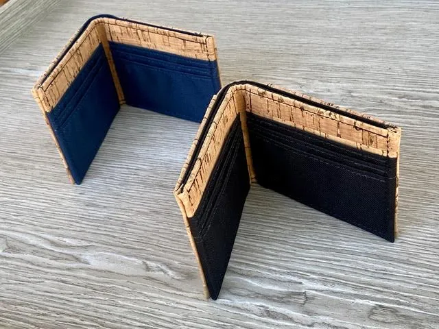 cork & nylon bifold wallet - made for wit & whim!