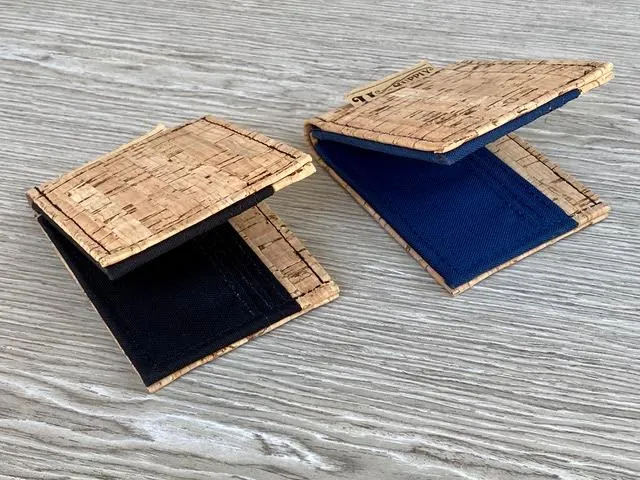 cork & nylon bifold wallet - made for wit & whim!