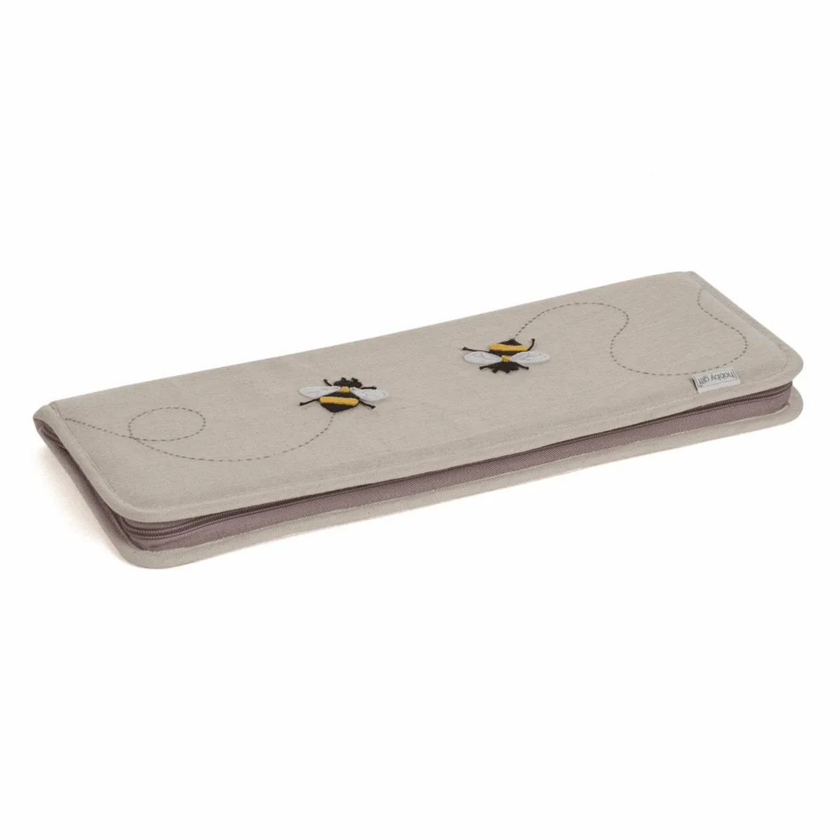 Crochet Hook & Knitting Needle Organiser | Hobby Gift | Appliqué Linen Bee